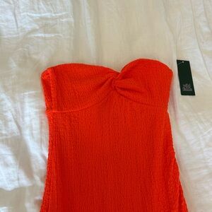 Wild Fable Orange Strapless Midi Dress